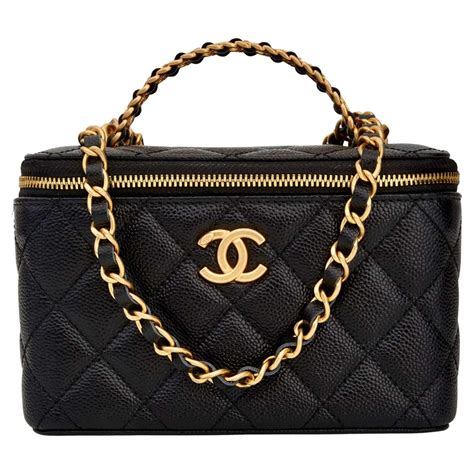 chanel black vanity case bag|used chanel vanity bags.